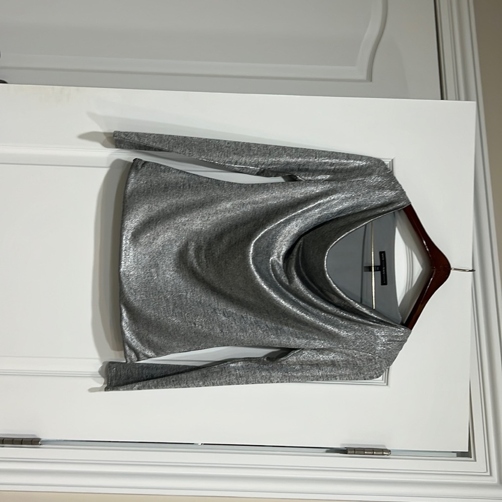 Never worn White House black market silver shimmer top